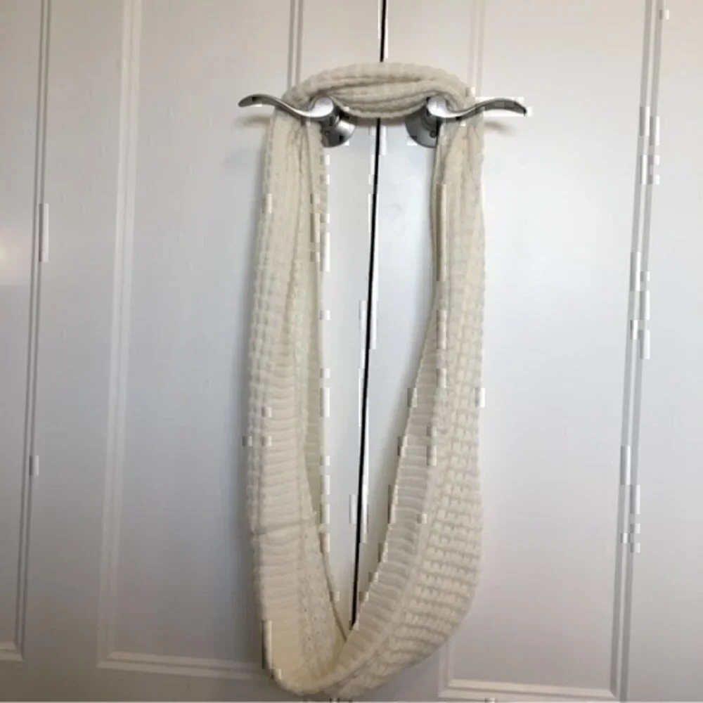 Girls Cream / off white knitted  wrap around infinity scarf